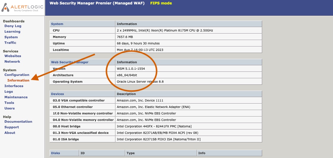Determine Your WAF Version Alert Logic Support Center